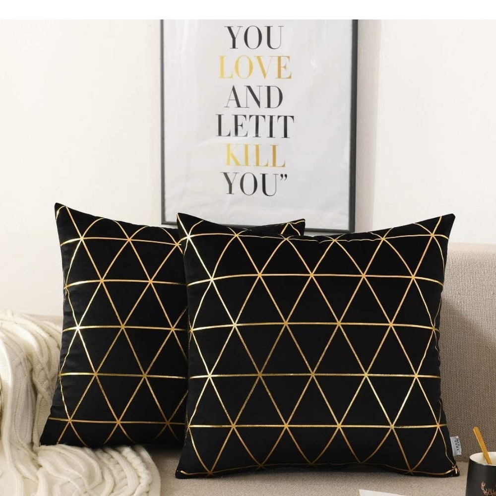 ❌ sold ❤️New black velvet pillow case covers set